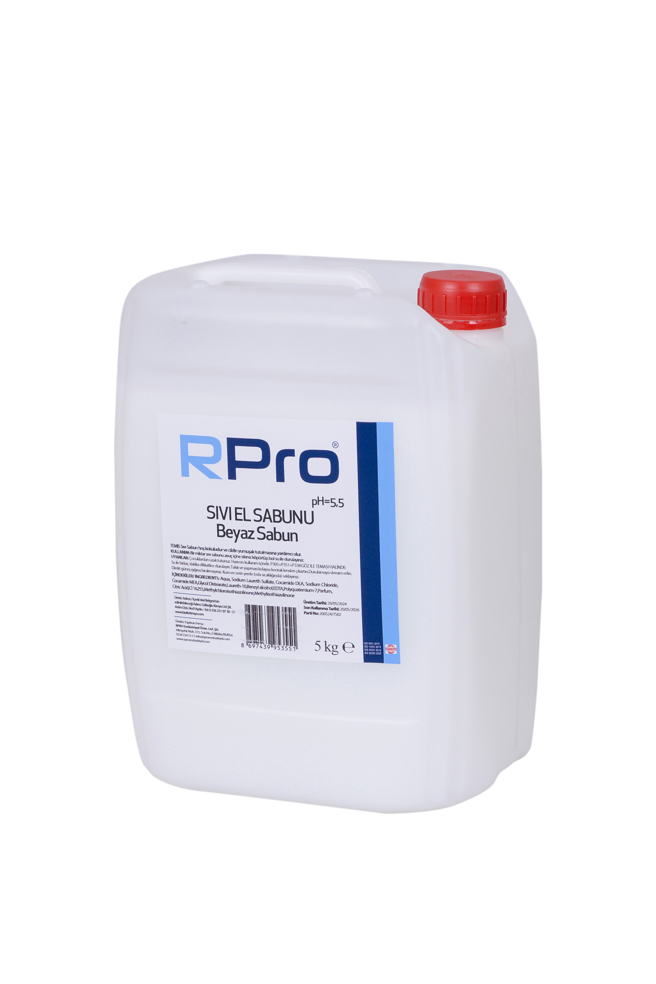 Sıvı El Sabunu Beyaz Sabun 5 kg